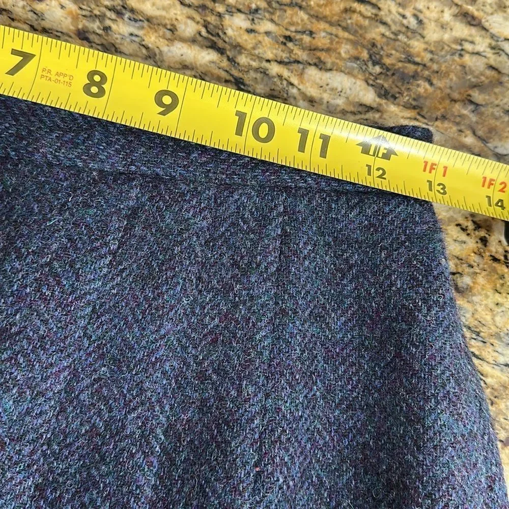 Brian Tucker Vintage Pure New Wool Midi Length Pleated Skirt Size 10
